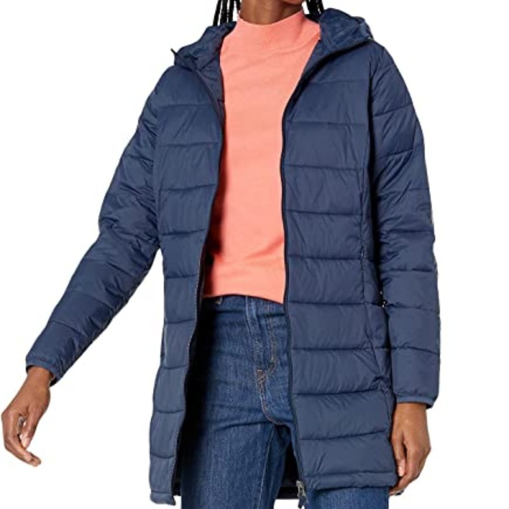 NEW Amazon Essentials Womens Lightweight Water-Resistant Hooded Puffer Coat L